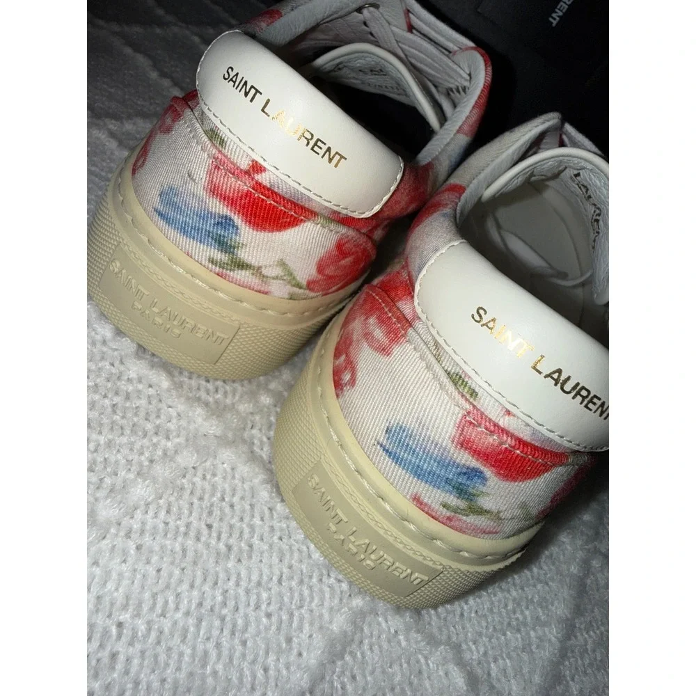 Saint Laurent Paris Floral Canvas Sneakers -‎ Chic & Luxury EU/40 US/9-9.5